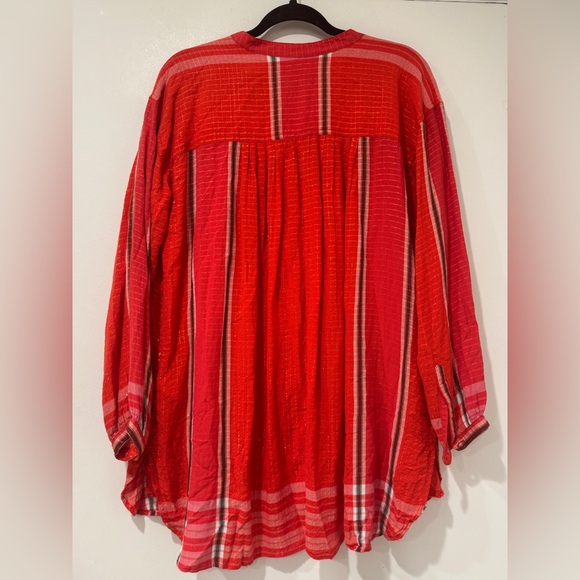 EUC Free People Lovely Day Coral Long Sleeve Tunic Top - Picture 7 of 7